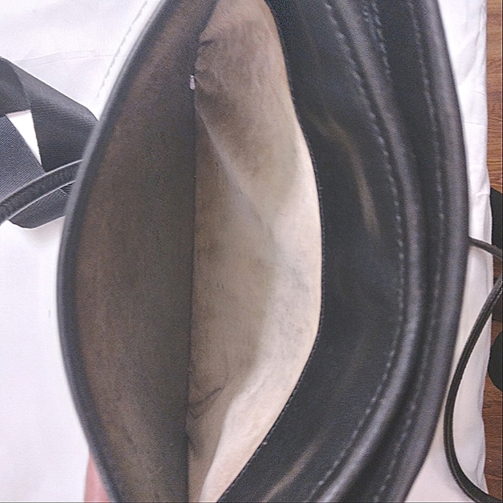 Vintage Brahmin Black And Brown Small Crossbody Bag Suede Interior - Picture 6 of 7